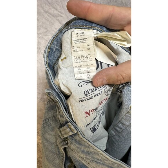 buffalo David Bitton jeans relaxed straight Driven Blue Jeans Men’s Size 34x34 - Picture 13 of 13